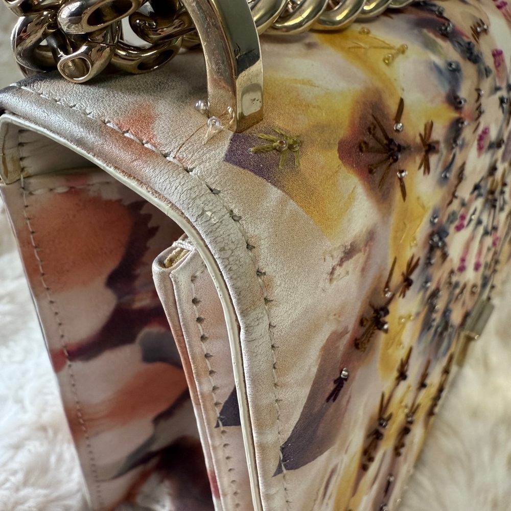 Dior Cream and Brown Crossbody Bag with Gold Chain - Picture 3 of 16